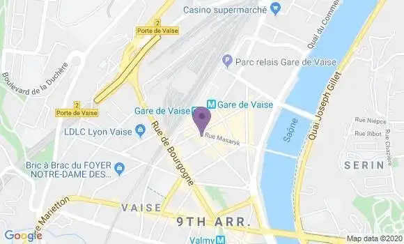 Localisation Lyon Place de Paris Bp - 69009