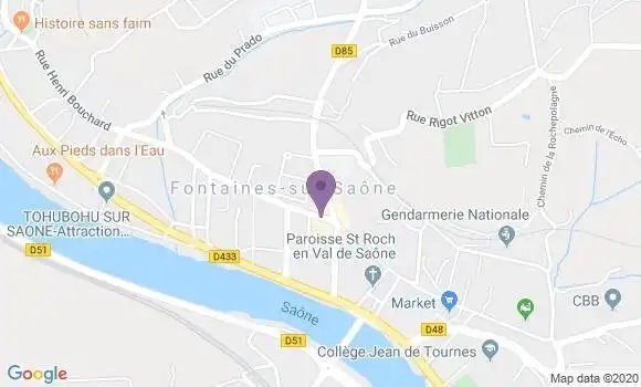 Localisation Fontaines sur Saone - 69270