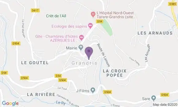 Localisation Grandris Bp - 69870