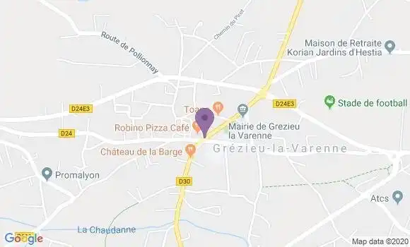 Localisation Grezieu la Varenne Bp - 69290
