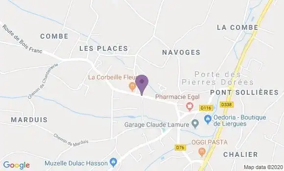 Localisation Liergues Bp - 69400