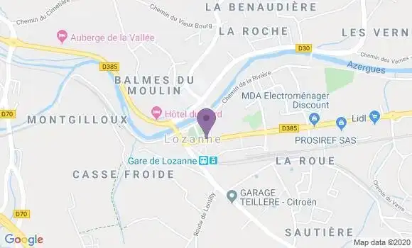Localisation Lozanne - 69380