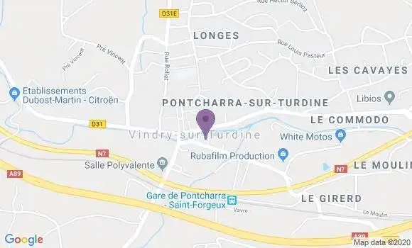 Localisation Pontcharra sur Turdine Bp - 69490