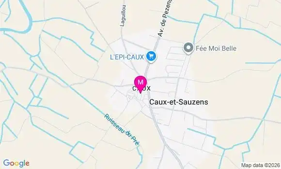 Localisation Caux et Sauzens - 11170