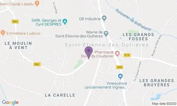 Localisation St Etienne des Oullieres Bp - 69460