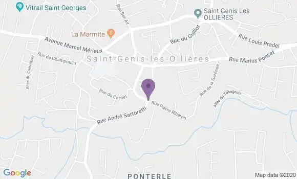 Localisation St Genis les Ollieres Bp - 69290