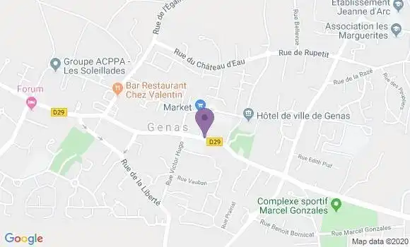 Localisation Genas - 69740