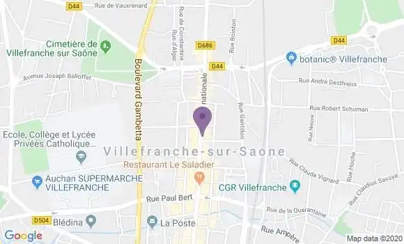 Localisation Villefranche Sur Saone Ursulines - 69400