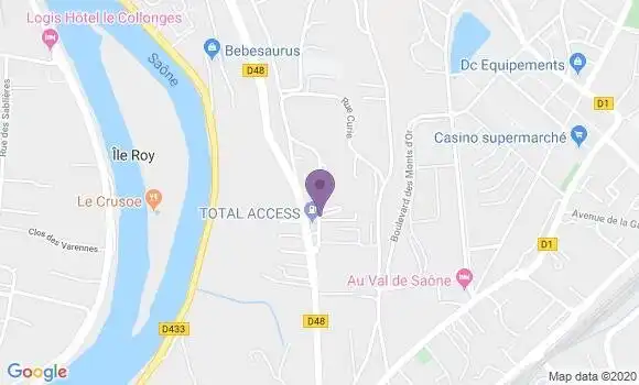 Localisation Fontaines sur Saone Bp - 69270