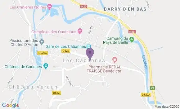 Localisation Les Cabannes - 09310