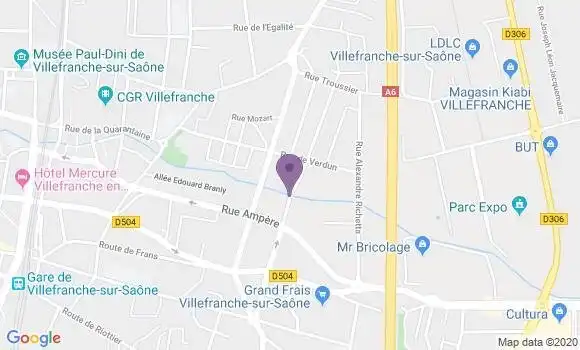 Localisation Villefranche sur Saone Beligny Bp - 69400