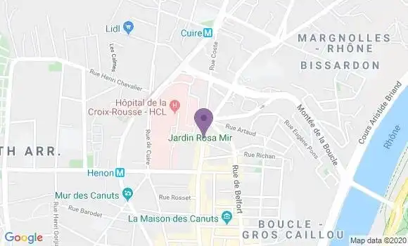Localisation Lyon Place Ambre - 69004