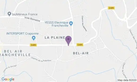 Localisation Francheville Bel air Ap - 69340