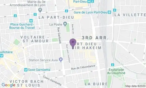 Localisation Lyon Part Dieu - 69003