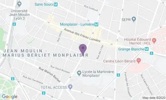 Localisation Lyon Monplaisir - 69008