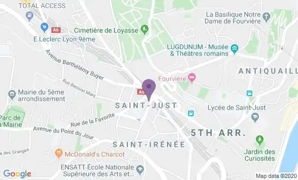 Localisation Lyon St Just - 69005