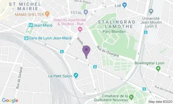 Localisation Lyon Route de Vienne Bp - 69007