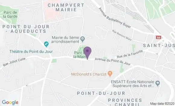 Localisation Lyon Point du Jour - 69005
