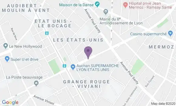Localisation Lyon Beauvisage - 69008