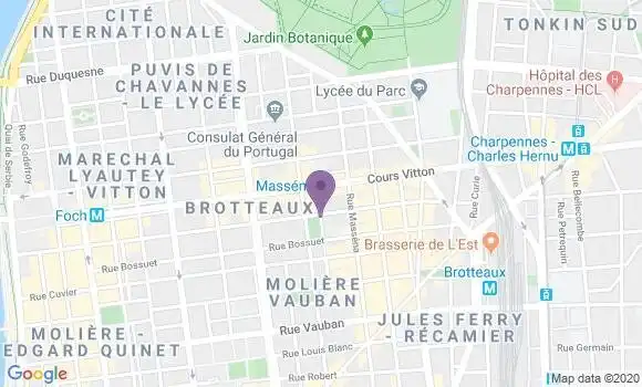 Localisation Lyon Brotteaux Bp - 69006