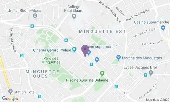 Localisation Venissieux Minguettes - 69200