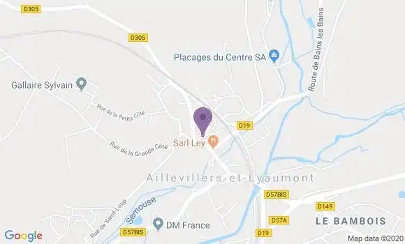 Localisation Aillevillers et Lyaumont Bp - 70320