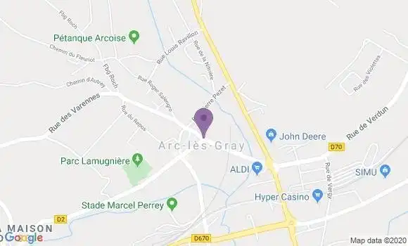 Localisation Arc les Gray - 70100