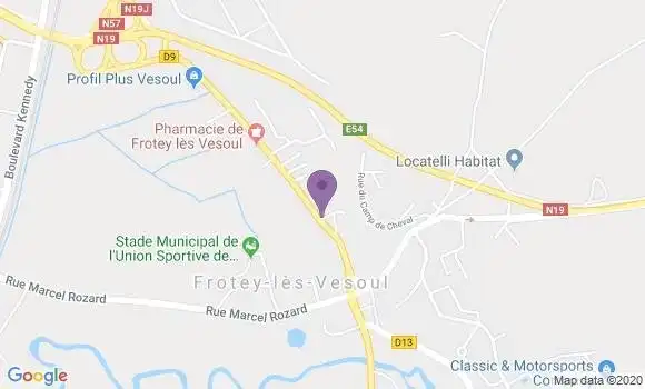 Localisation Frotey les Vesoul Ap - 70000