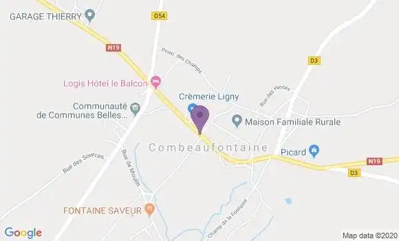Localisation Combeaufontaine - 70120