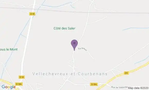 Localisation Courchaton Ap - 70110