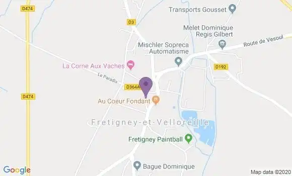 Localisation Fretigney et Velloreille Ap - 70130