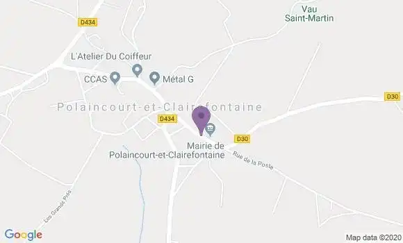 Localisation Polaincourt et Clairefontaine Bp - 70210