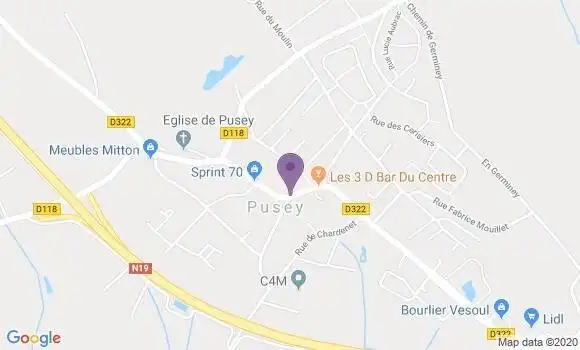 Localisation Pusey Bp - 70000