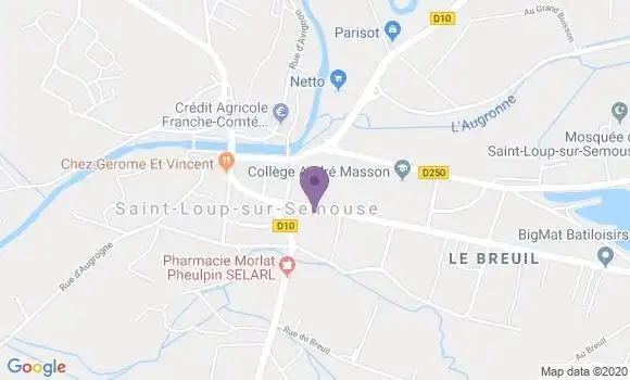 Localisation Saint Loup sur Semouse - 70800