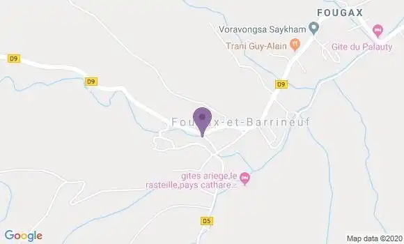 Localisation Fougax et Barrineuf Bp - 09300