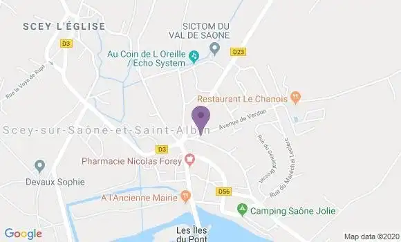 Localisation Scey sur Saone et St Albin Bp - 70360