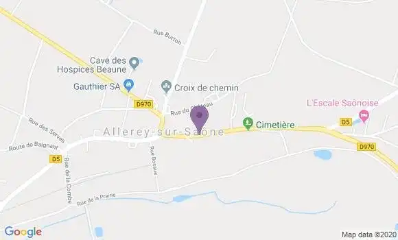 Localisation Allerey sur Saone Ap - 71350