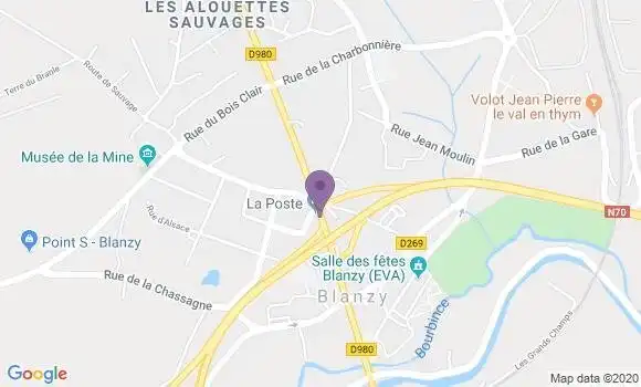Localisation Blanzy Bp - 71450