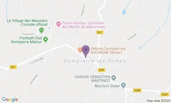 Localisation Dompierre les Ormes Bp - 71520