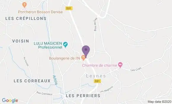 Localisation Leynes Bp - 71570
