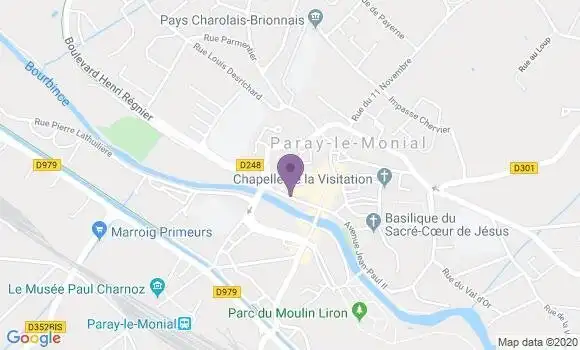 Localisation Paray le Monial - 71600