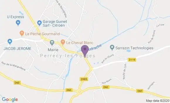 Localisation Perrecy les Forges Bp - 71420