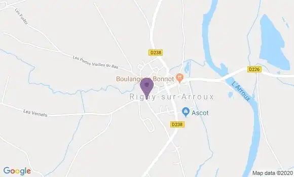 Localisation Rigny sur Arroux Bp - 71160