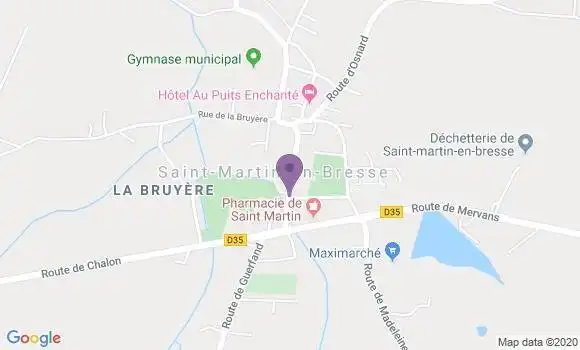 Localisation Saint Martin En Bresse Bp - 71620