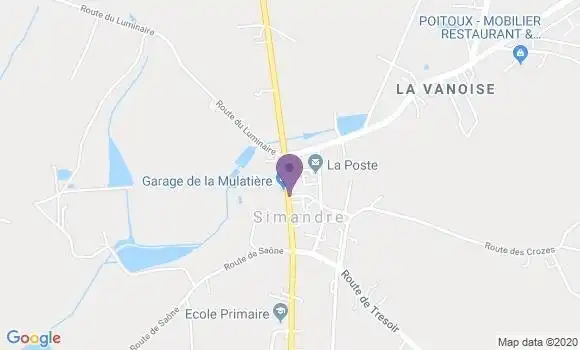 Localisation Simandre Bp - 71290