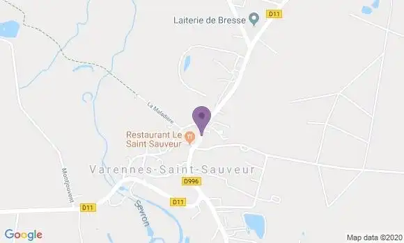 Localisation Varennes Saint Sauveur Bp - 71480
