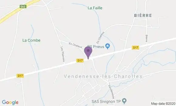 Localisation Vendenesse les Charolles Bp - 71120