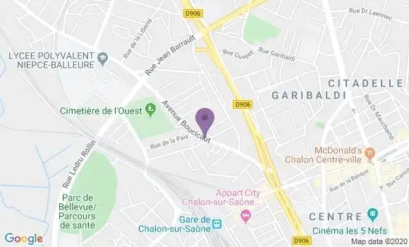 Localisation Chalon sur Saone Colombiere Ap - 71100