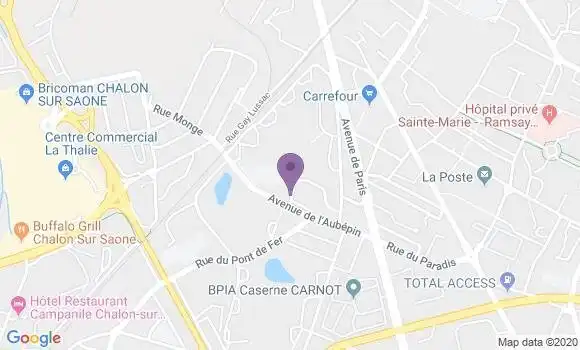 Localisation Chalon sur Saone Aubepin Bp - 71100