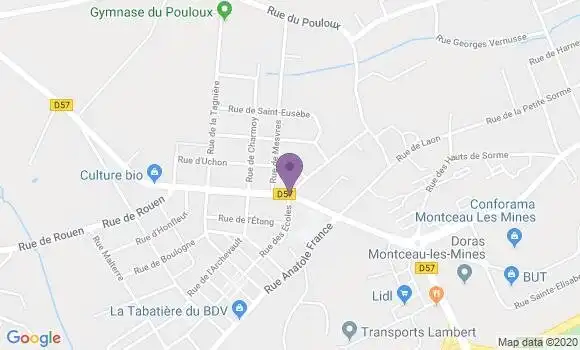 Localisation Montceau les Mines la Coudraie - 71307